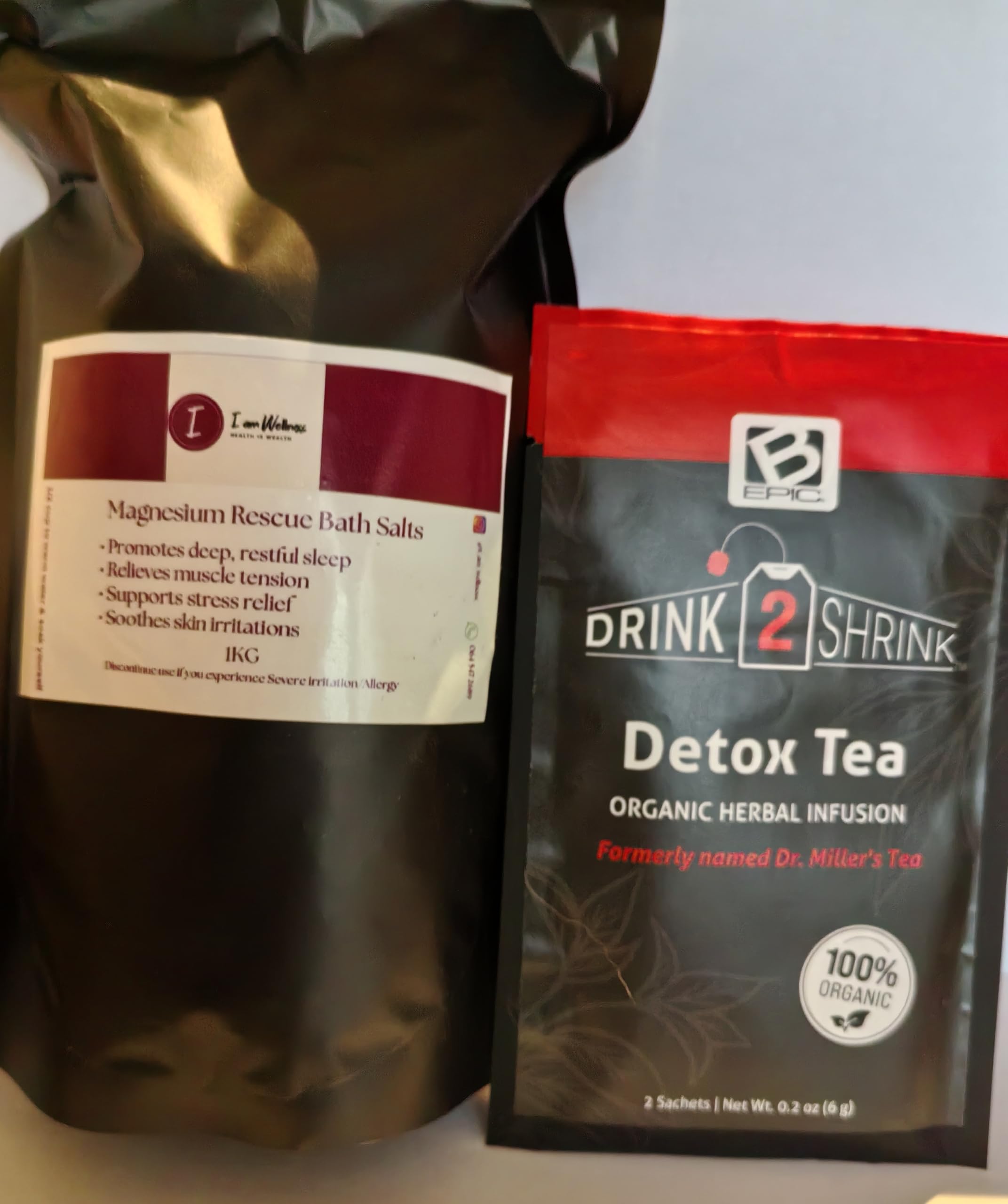 DRink2Shrink Detox Tea + 500g Magnesium Rescue Bathsalts : Amazon